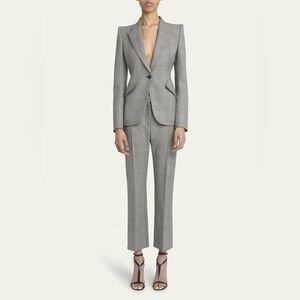 NWT Alexander McQueen 2 Piece Suit Single-Breasted Blazer and Ankle Trouser US 8